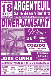 Diner-Dansant à Argenteuil le 18 février 2017