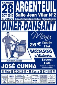 Diner-Dansant à Argenteuil le 28 octobre 2017