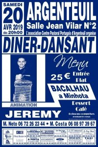 Diner-Dansant à Argenteuil le 20 avril 2019
