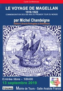 Conférence Le voyage de Magellan 1519-1522, par Michel Chandeigne à Tours le 13 septembre 2019