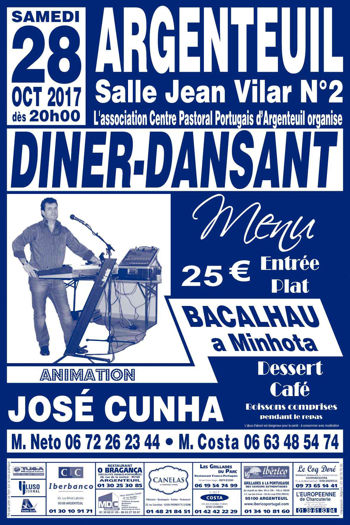 Diner-Dansant à Argenteuil le 17 février 2018