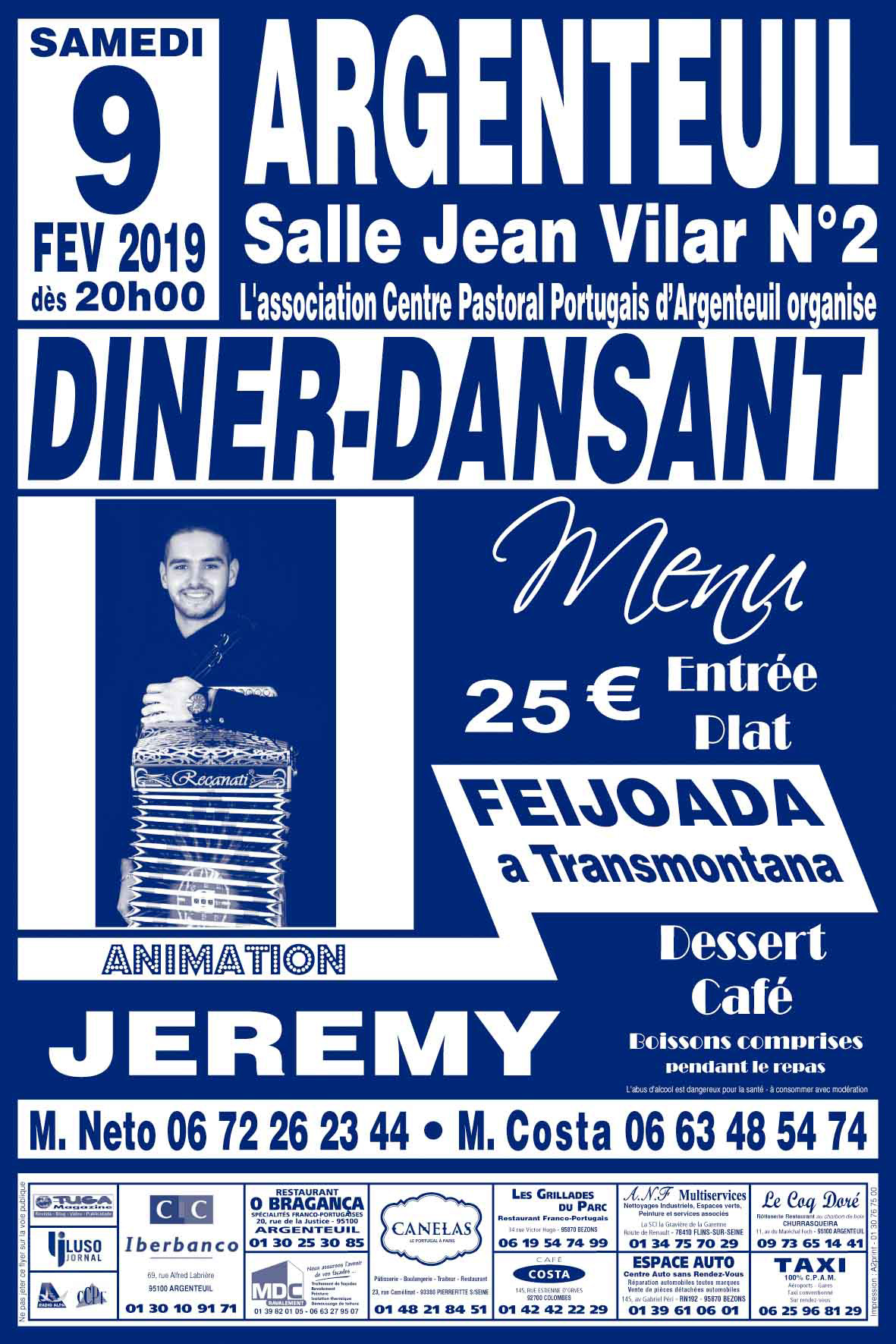 Diner-Dansant à Argenteuil le 9 février 2019