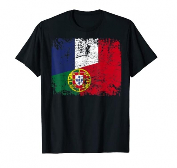 T-shirt France-Portugal noir homme