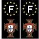 Autocollant plaque immatriculation Portugal FPF et F Europe