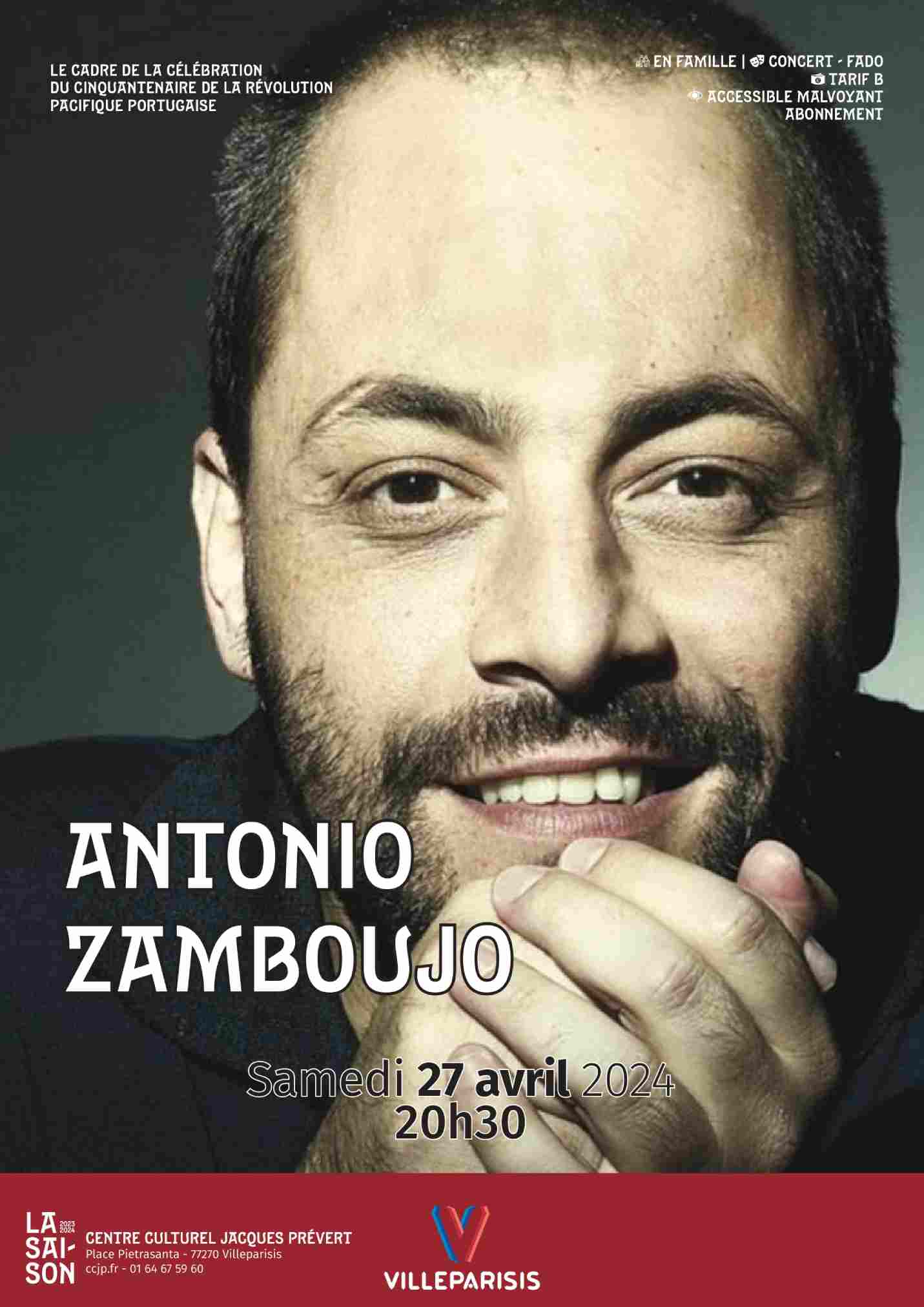 António Zambujo en concert à Villeparisis (77) le 24 avril 2024 à 20h30