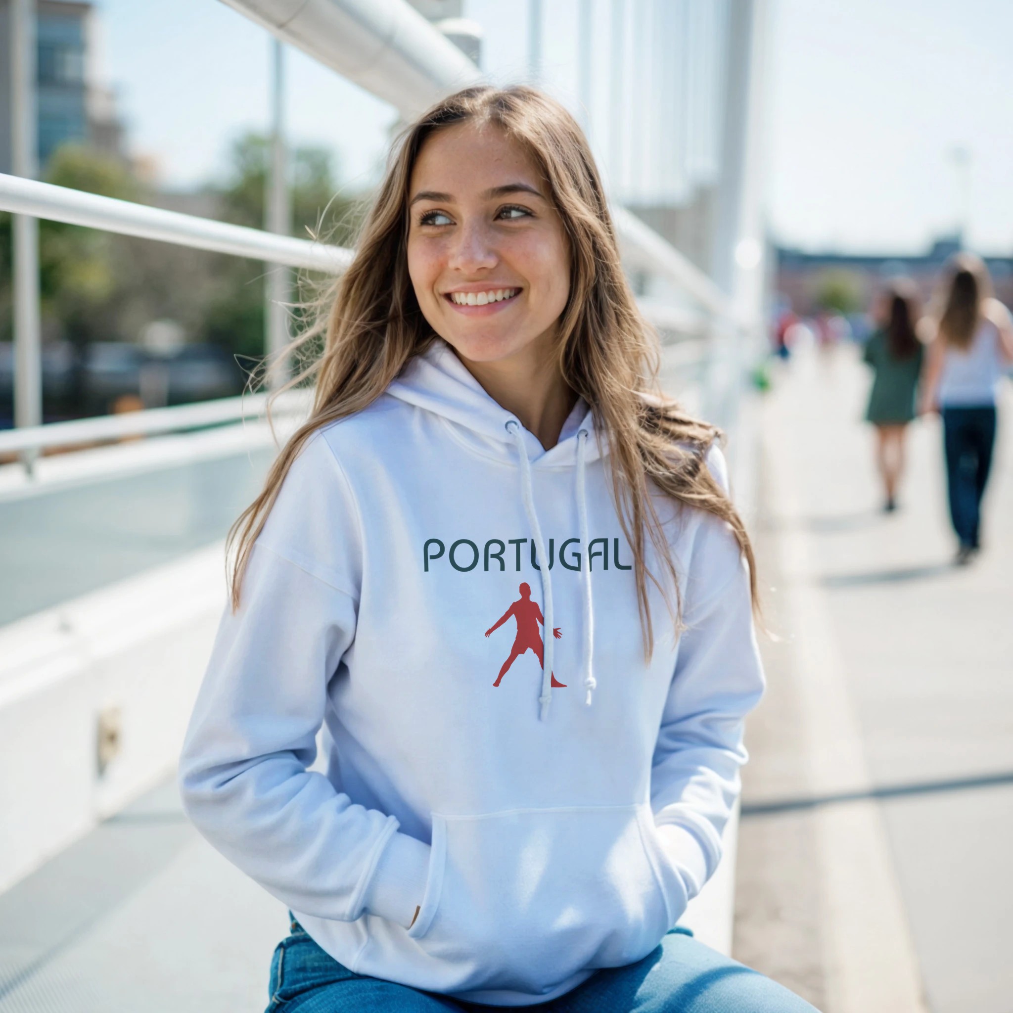 Sweat à capuche PORTUGAL CR7 blanc