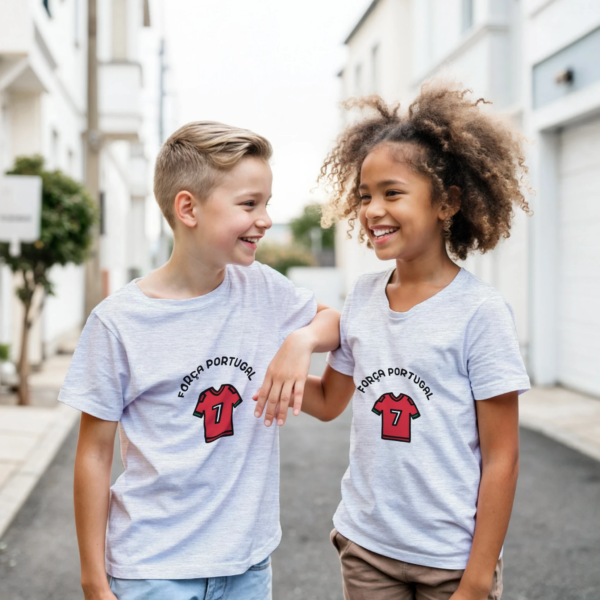 T-shirt enfant FORÇA PORTUGAL | gris