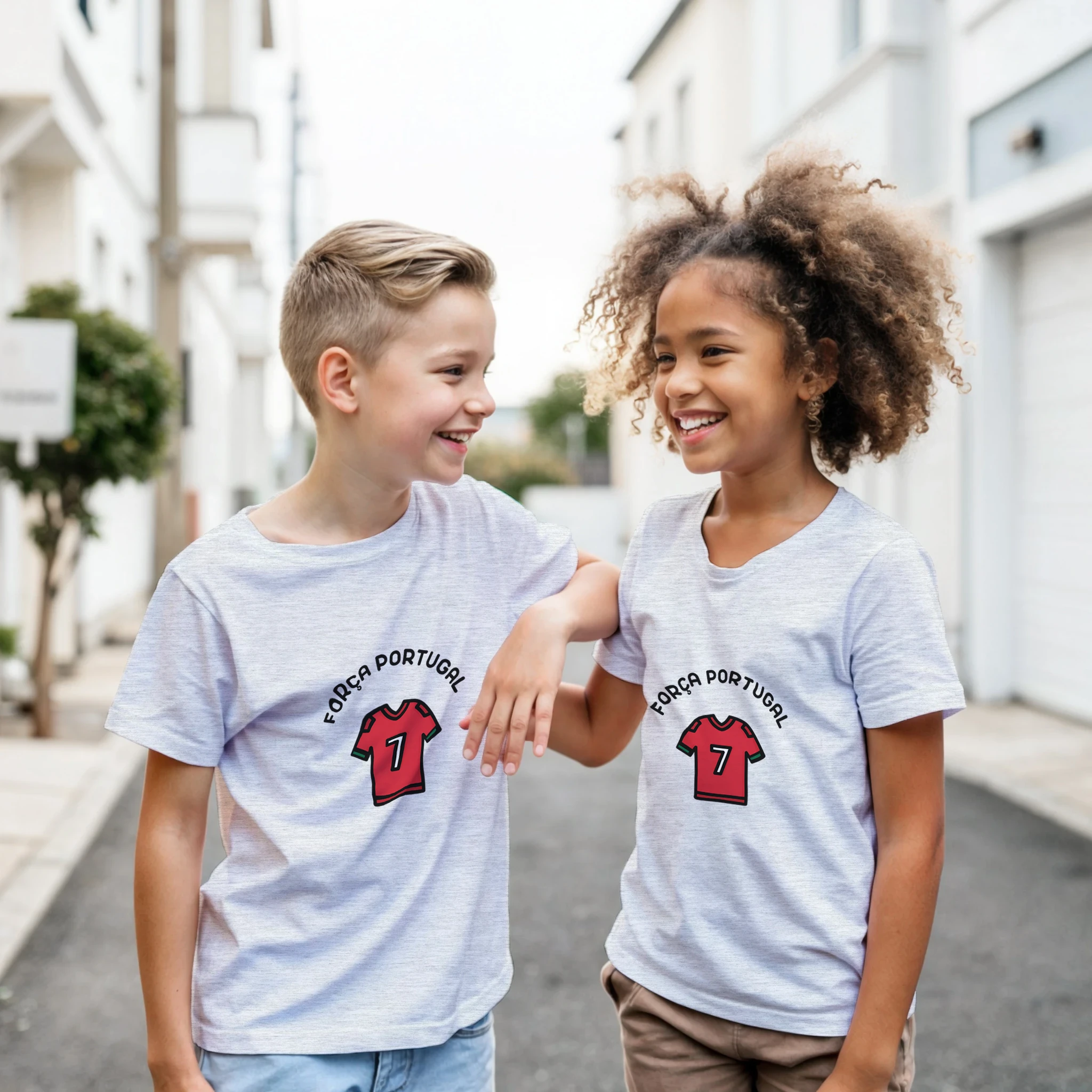 T-shirt enfant FORÇA PORTUGAL | gris