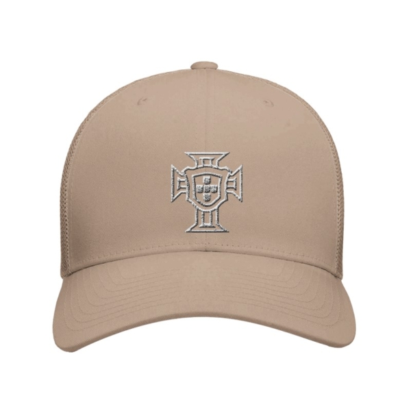 Casquette football Portugal beige canneberge - emblème brodé en blanc