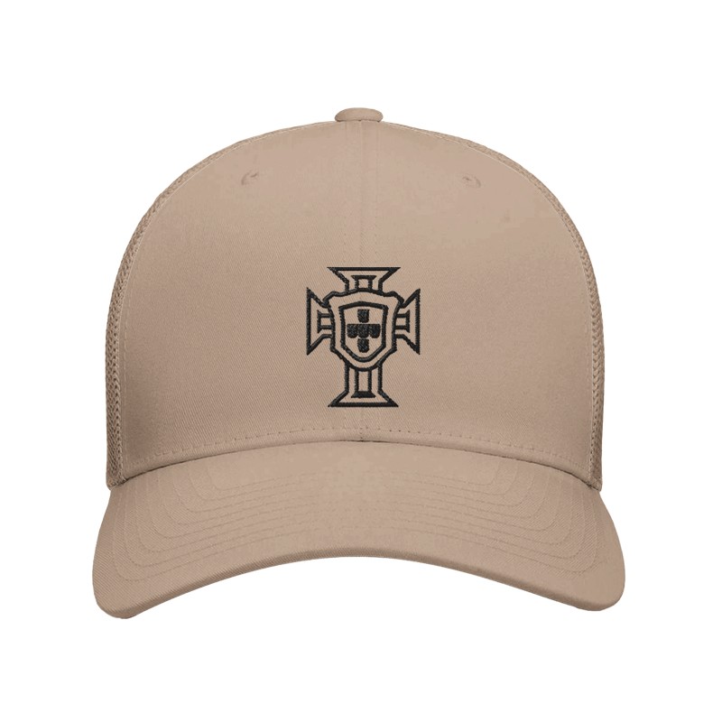 Casquette football Portugal beige - emblème brodé en noir