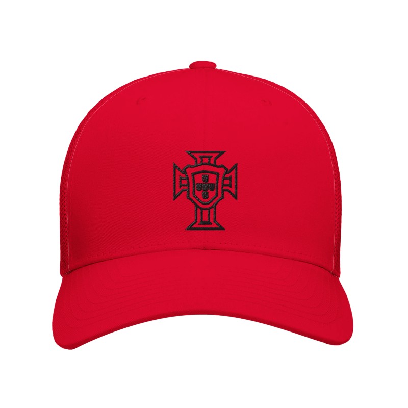 Casquette football Portugal rouge - emblème brodé en noir