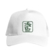 Casquette SCP SPIRIT, blanc & blanc, broderie en vert, vue de face