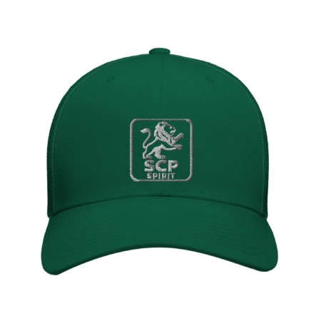 Casquette SCP SPIRIT verte, broderie en blanc
