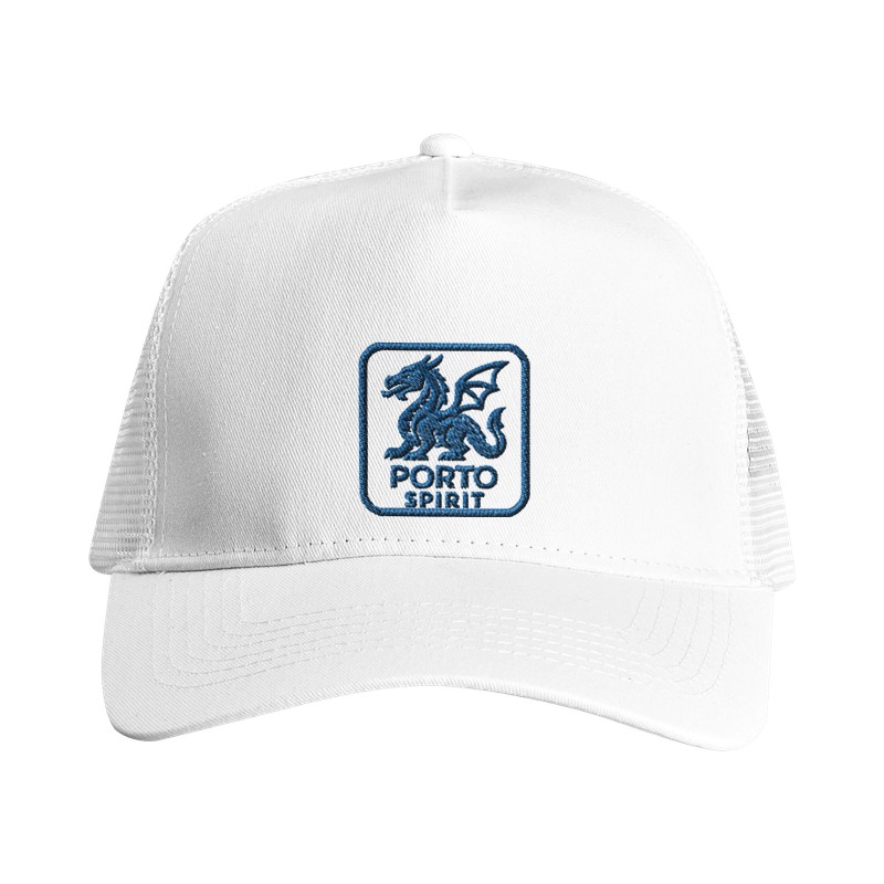 Casquette PORTO SPIRIT, blanc & blanc, broderie en bleu