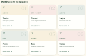 CAP PORTUGAL - Destinations populaires